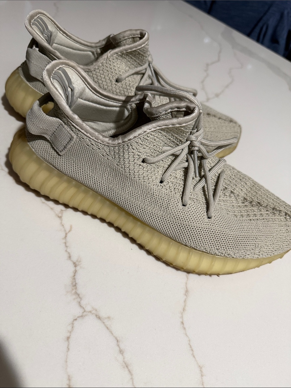 adidas Women’s Knit Sneakers in Light Beige with Cream Sole